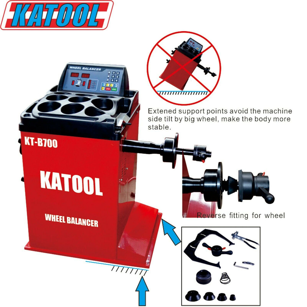 KATOOL KT-B700 Wheel Balancer 120V Heavy-Duty 180RPM Precision Machine