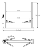KT-H105 Two-Post Automotive Lift 10,000 lb Capacity Hydraulic