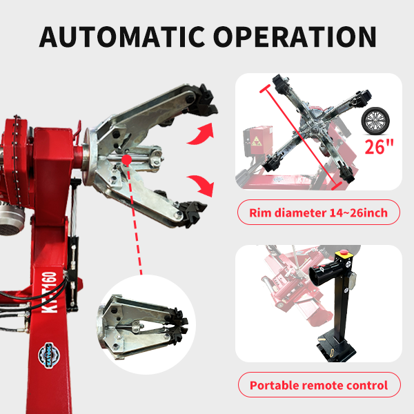 KT-T160 Heavy-Duty Truck Tire Changer Machine for 14-26\" Rims