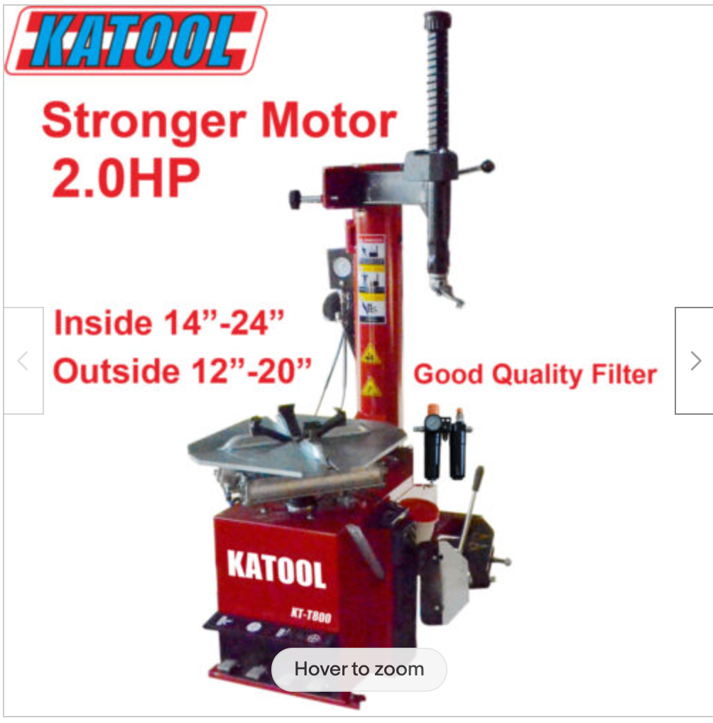 KATOOL KT-T800 Wheel-Clamp Tire Changer 2.0HP Motor Heavy-Duty