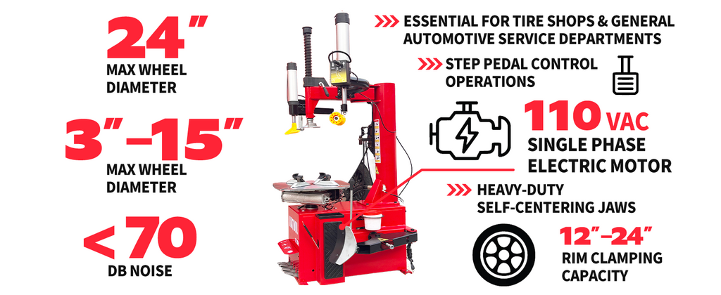 KATOOL KT-T830 Wheel Clamp Tire Changer Machine 41in Capacity