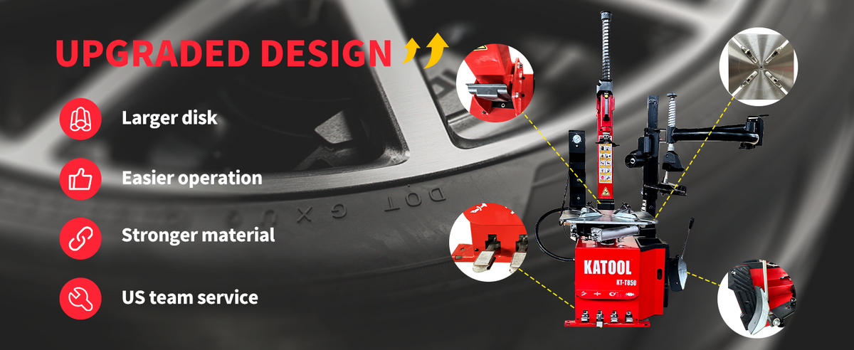 KATOOL KT-T850 Tilt-Arm Wheel Clamp Tire Changer Machine 47-inch Capacity