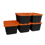 Lockable Storage Bin - 27 Gallon - Set of 5 - Midnight