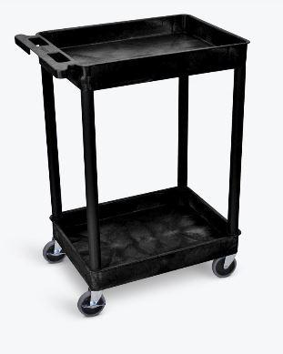 Luxor 2 Shelf Black Tub Cart