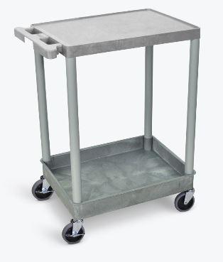 Luxor 2 Shelf Gray Tub Cart