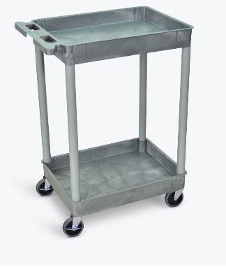 Luxor 2 Shelf Gray Tub Cart