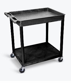 Luxor 2 Shelf Large Black Tub Cart