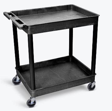 Luxor 2 Shelf Large Black Tub Cart