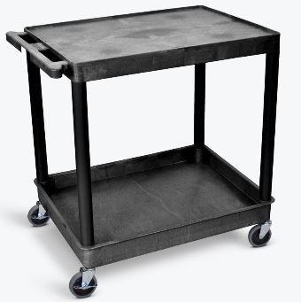 Luxor 2 Shelf Large Gray Tub Cart
