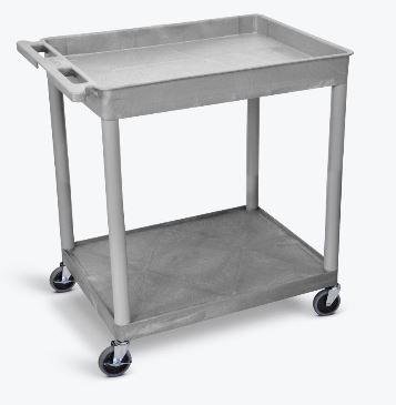 Luxor 2 Shelf Large Gray Tub Cart