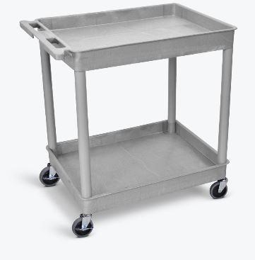 Luxor 2 Shelf Large Gray Tub Cart