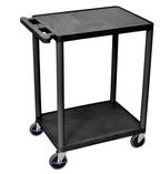 Luxor 2 Shelf Utility Cart Black