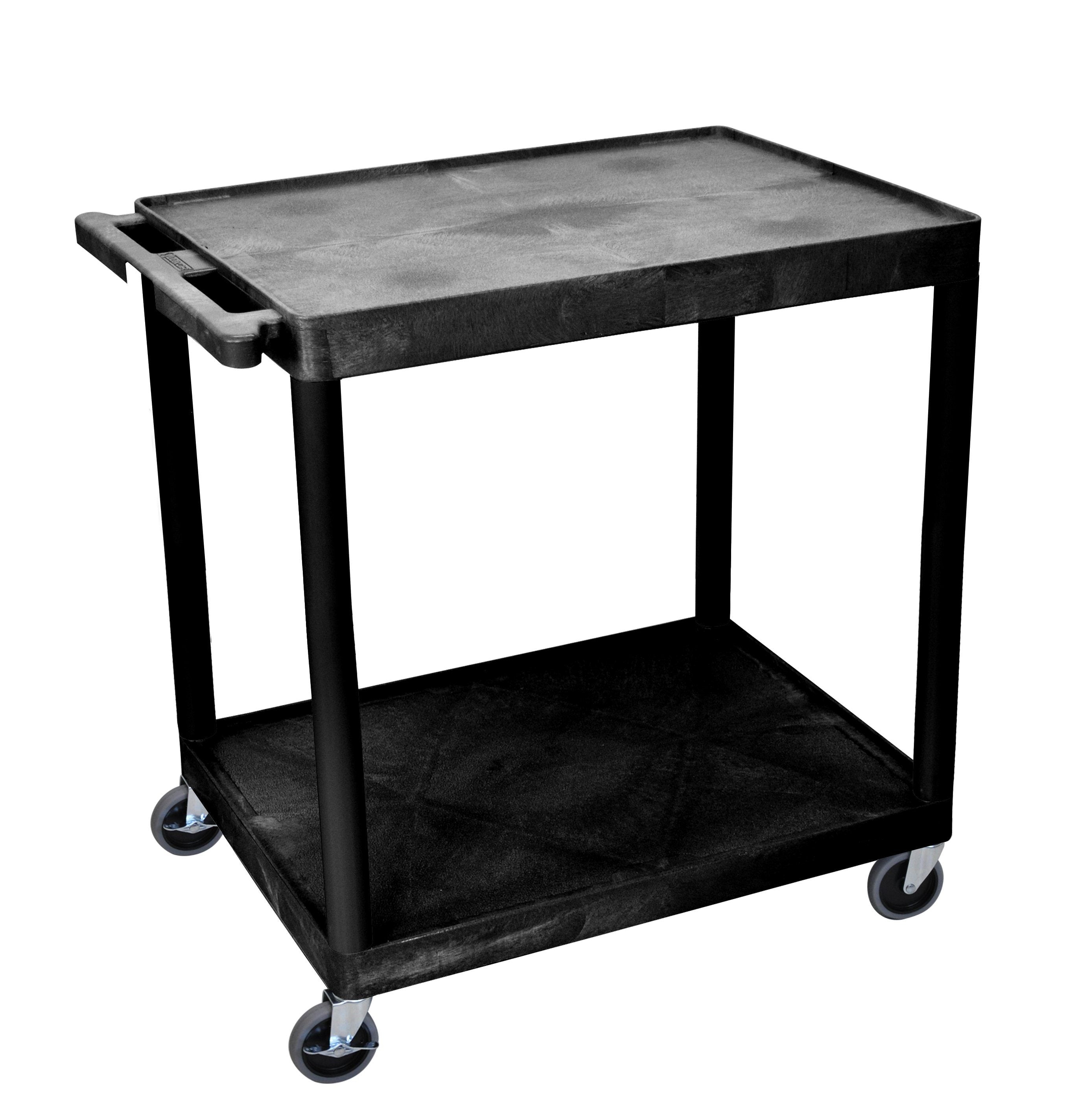 Luxor 2 Shelf Utility Cart Black