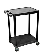 Luxor 2 Shelf Utility Cart Black