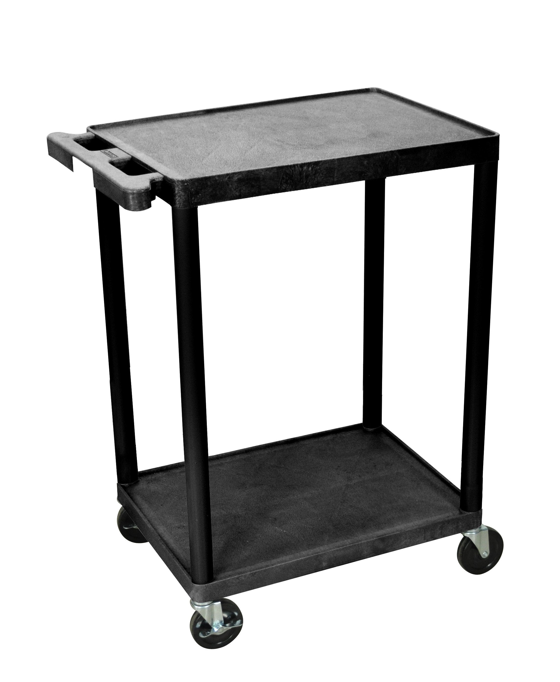 Luxor 2 Shelf Utility Cart Black