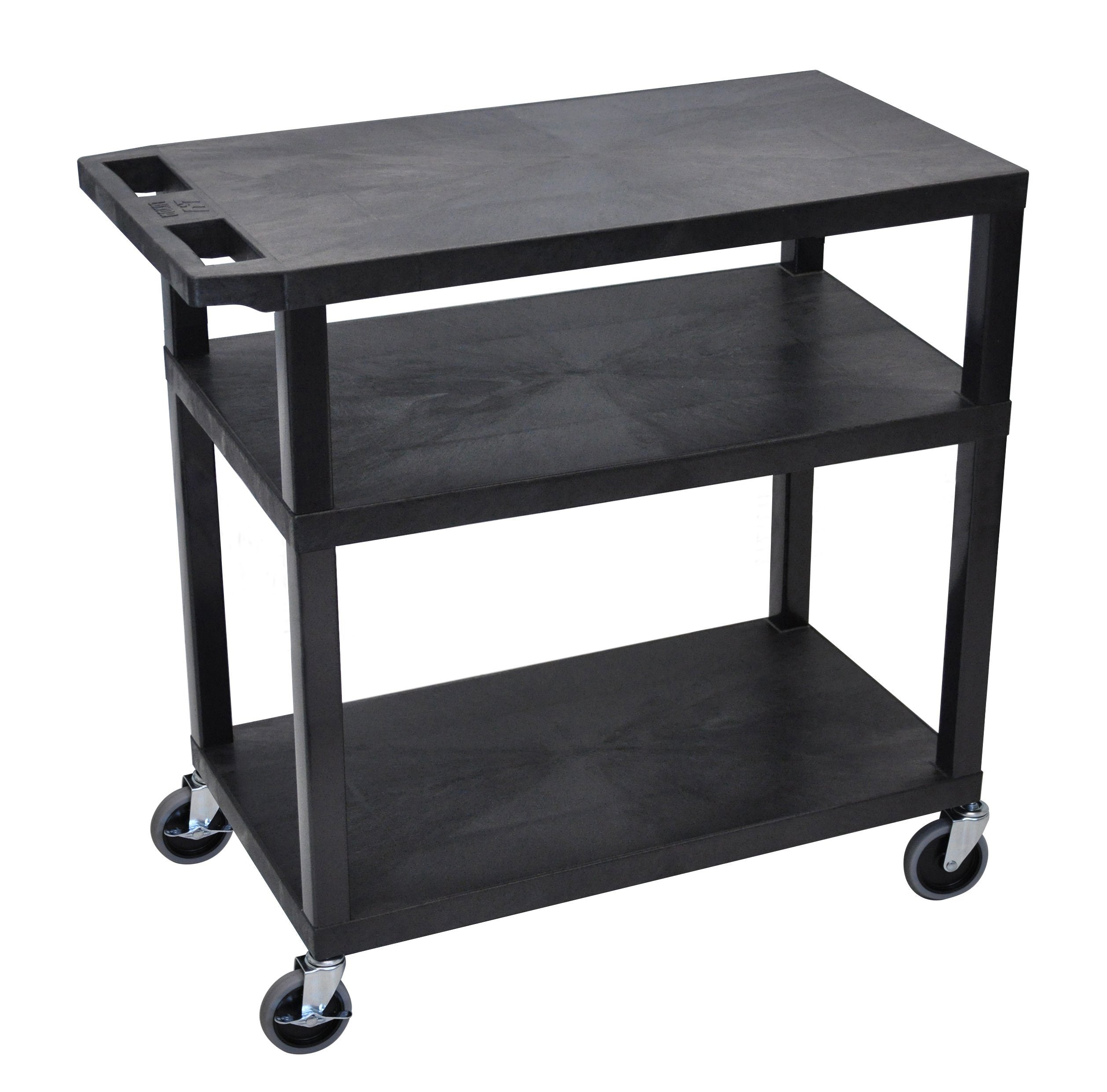Luxor 3 Flat Shelves Black Presentation Station