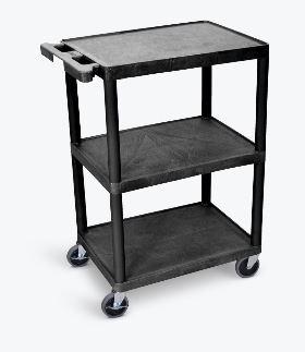 Luxor 3 Shelf Black Cart