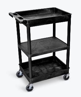 Luxor 3 Shelf Black Tub Cart