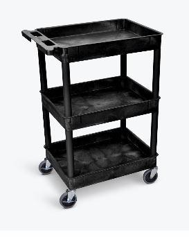 Luxor 3 Shelf Black Tub Cart