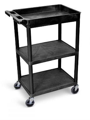 Luxor 3 Shelf Black Tub Cart