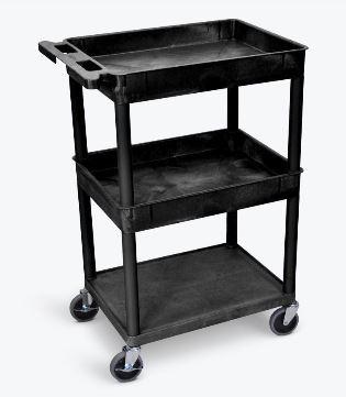 Luxor 3 Shelf Black Tub Cart