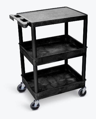 Luxor 3 Shelf Black Tub Cart