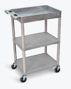 Luxor 3 Shelf Gray Tub Cart