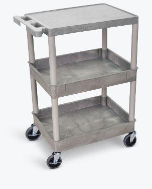 Luxor 3 Shelf Gray Tub Cart