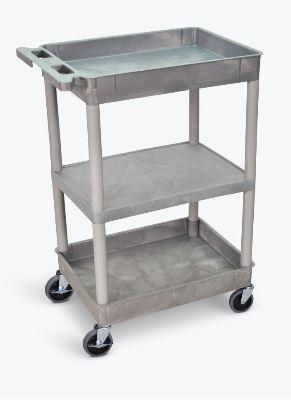 Luxor 3 Shelf Gray Tub Cart