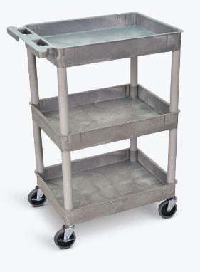 Luxor 3 Shelf Gray Tub Cart