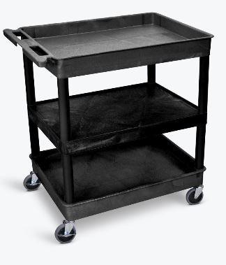 Luxor 3 Shelf Large Black Tub Cart