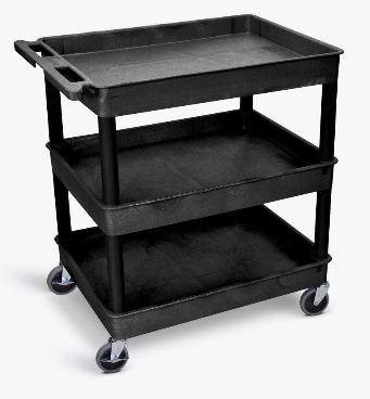 Luxor 3 Shelf Large Black Tub Cart