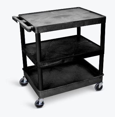 Luxor 3 Shelf Large Black Tub Cart