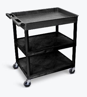 Luxor 3 Shelf Large Black Tub Cart