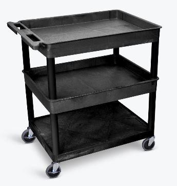 Luxor 3 Shelf Large Black Tub Cart