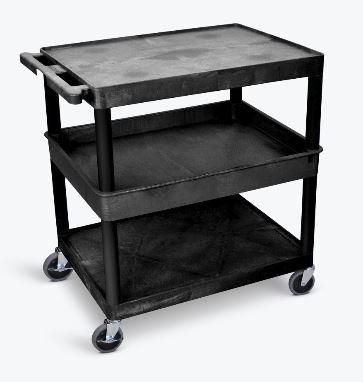 Luxor 3 Shelf Large Black Tub Cart