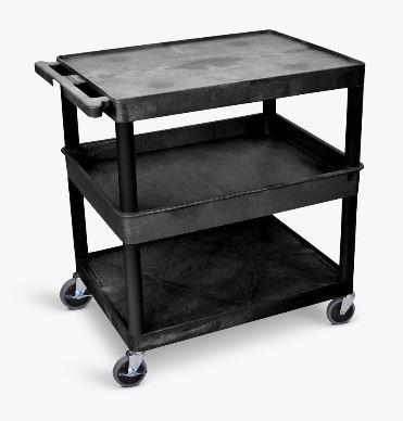 Luxor 3 Shelf Large Gray Tub Cart