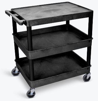 Luxor 3 Shelf Large Gray Tub Cart