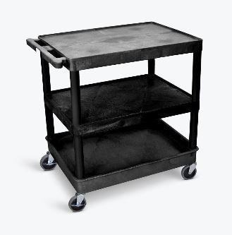 Luxor 3 Shelf Large Gray Tub Cart