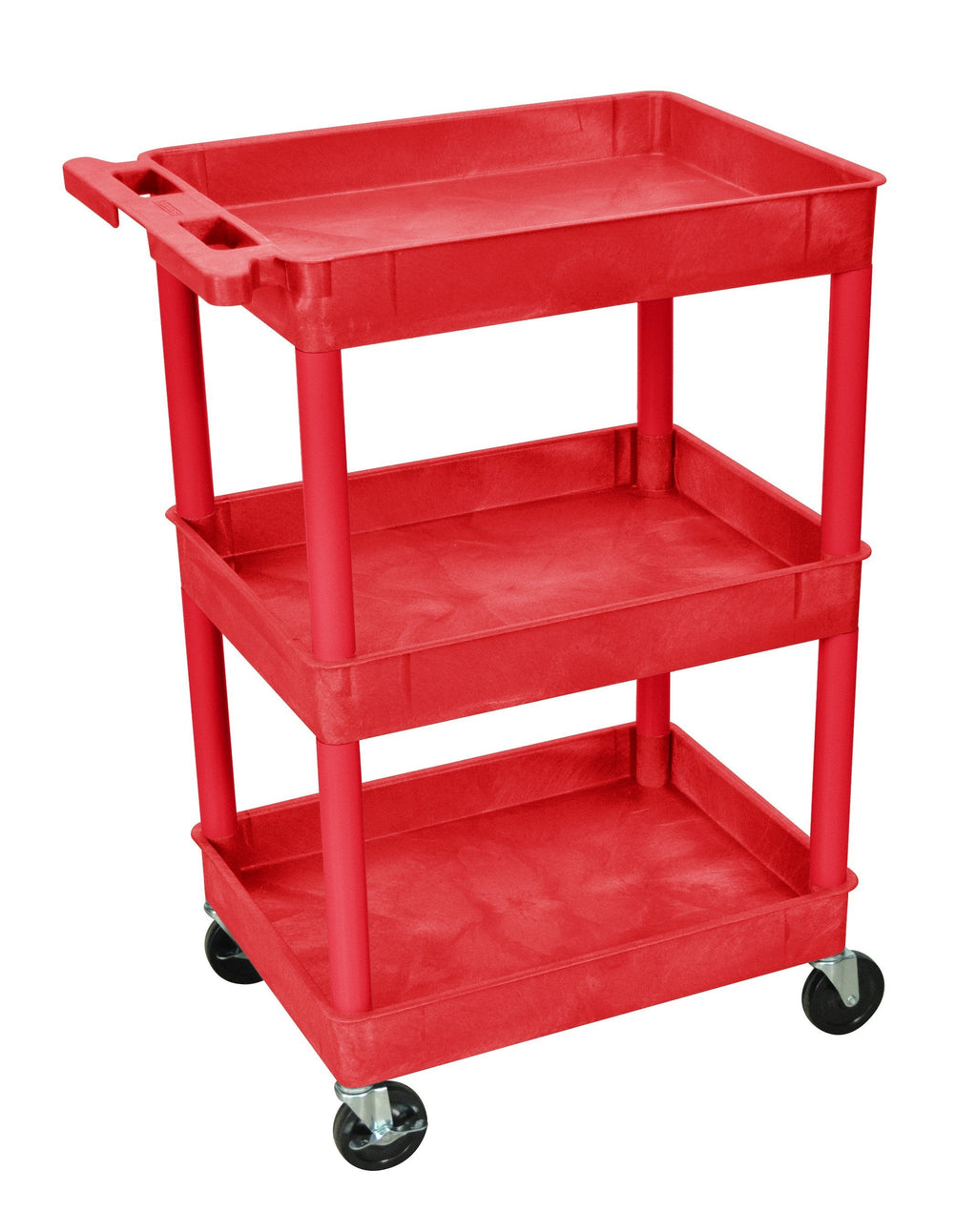 Luxor 3 Shelf Tub Cart Red