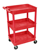 Luxor 3 Shelf Tub Cart Red