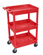 Luxor 3 Shelf Tub Cart Red
