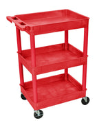 Luxor 3 Shelf Tub Cart Red
