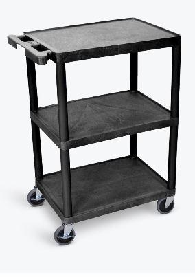 Luxor 3 Shelf Utility Cart Black
