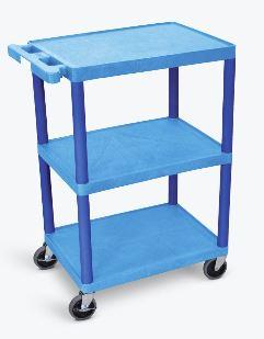 Luxor 3 Shelf Utility Cart Blue