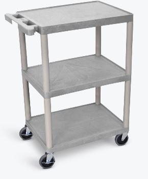 Luxor 3 Shelf Utility Cart Gray
