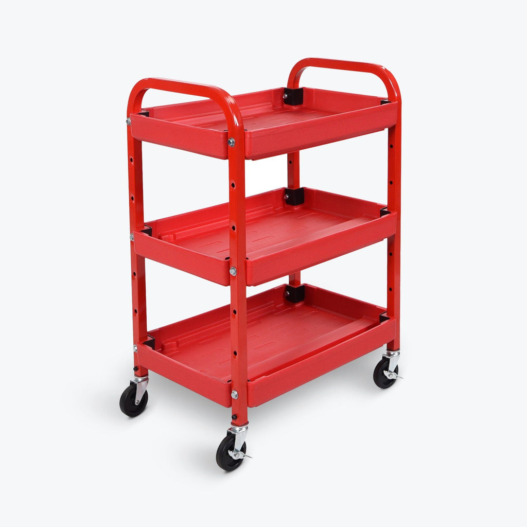Luxor 3 Shelf Utility Cart Red