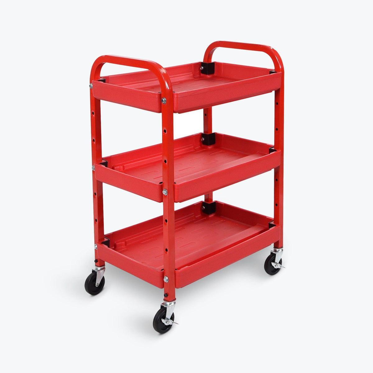 Luxor 3 Shelf Utility Cart Red