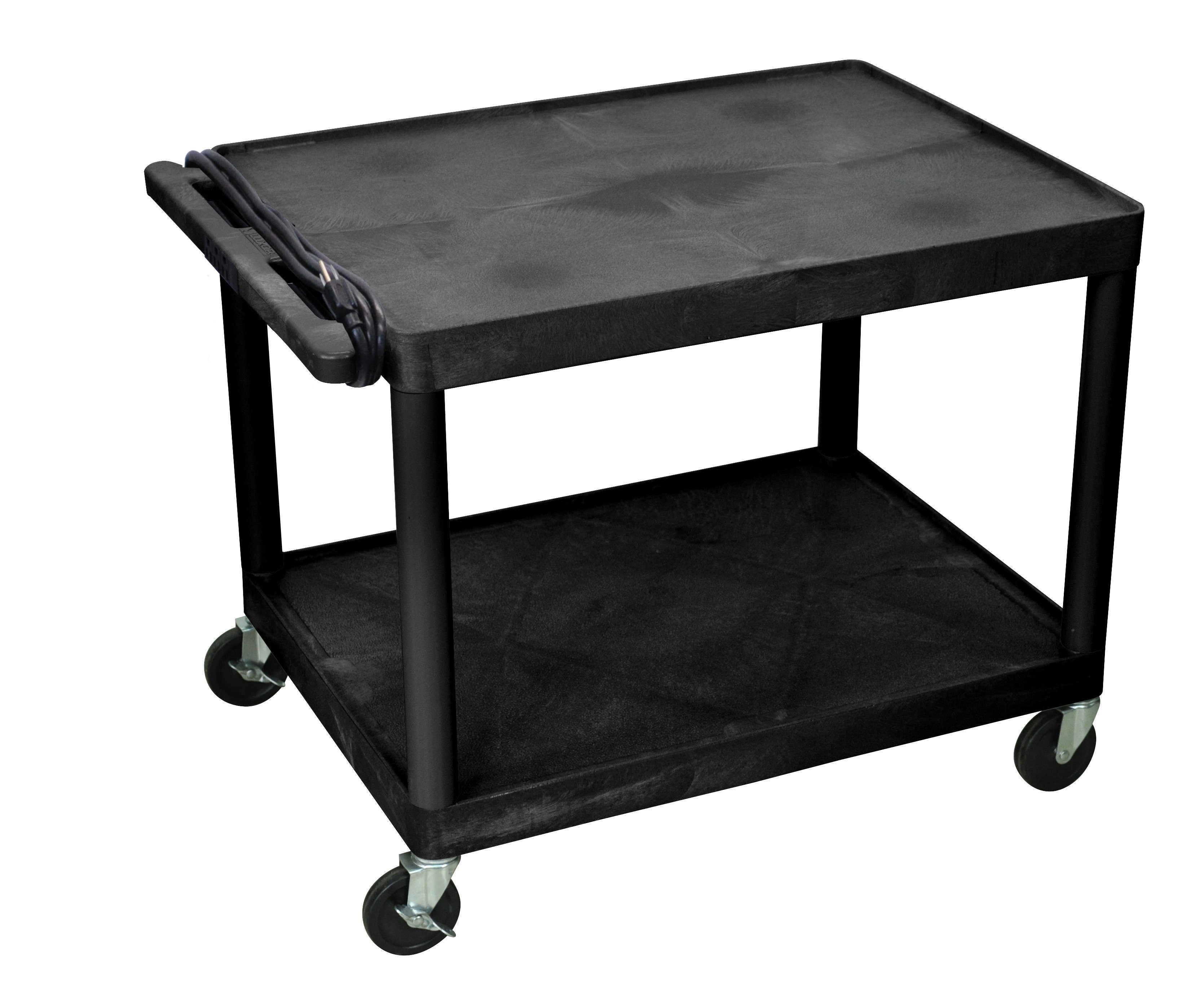 Luxor 32 x 24 2 Shelf Black Endura Presentation Cart 27’’H