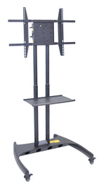 Luxor Adjustable Height Flat Panel Cart W/ Accessory Shelf